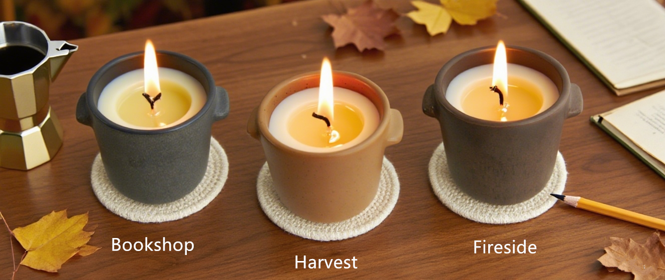 Two Handle Ceramic Filled Candle